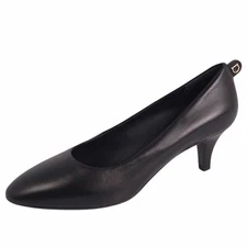 Salvatore Ferragamo PUMPS Gancini Hardware Leather HEELS 7.5 Used MOLO-0