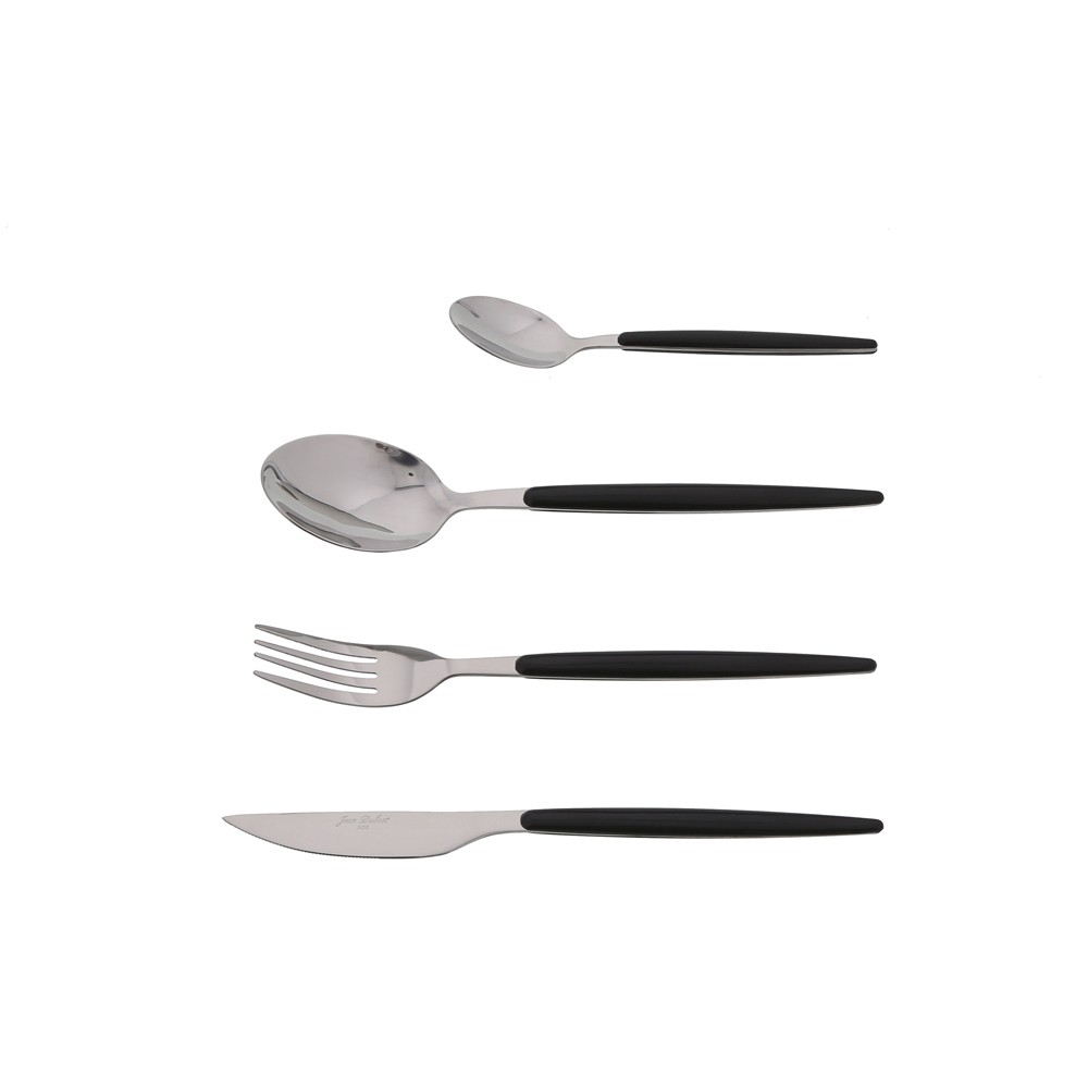 Ménagère gain de place Amsterdam noire en inox pour petite cuisine urbaine