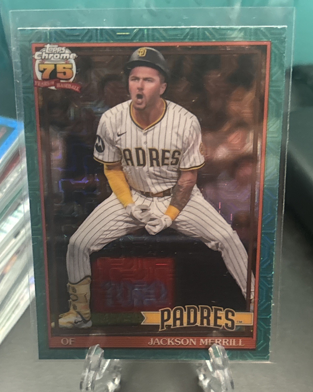 2026 Topps Series 2 #91C2-39 Jackson Merrill Silver Pack Aqua Chrome /199