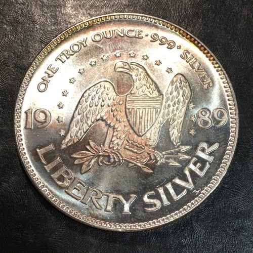 1oz Silver Bullion ORIGINAL 1989 A-MARK EAGLE & BELL style WE COMBINE SHIP #R900