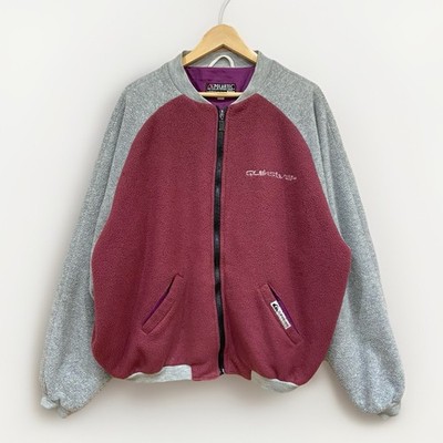 Vintage 90s Quiksilver Jacke Herren XL Polartec Fleece Varsity Bomber Surf Rare