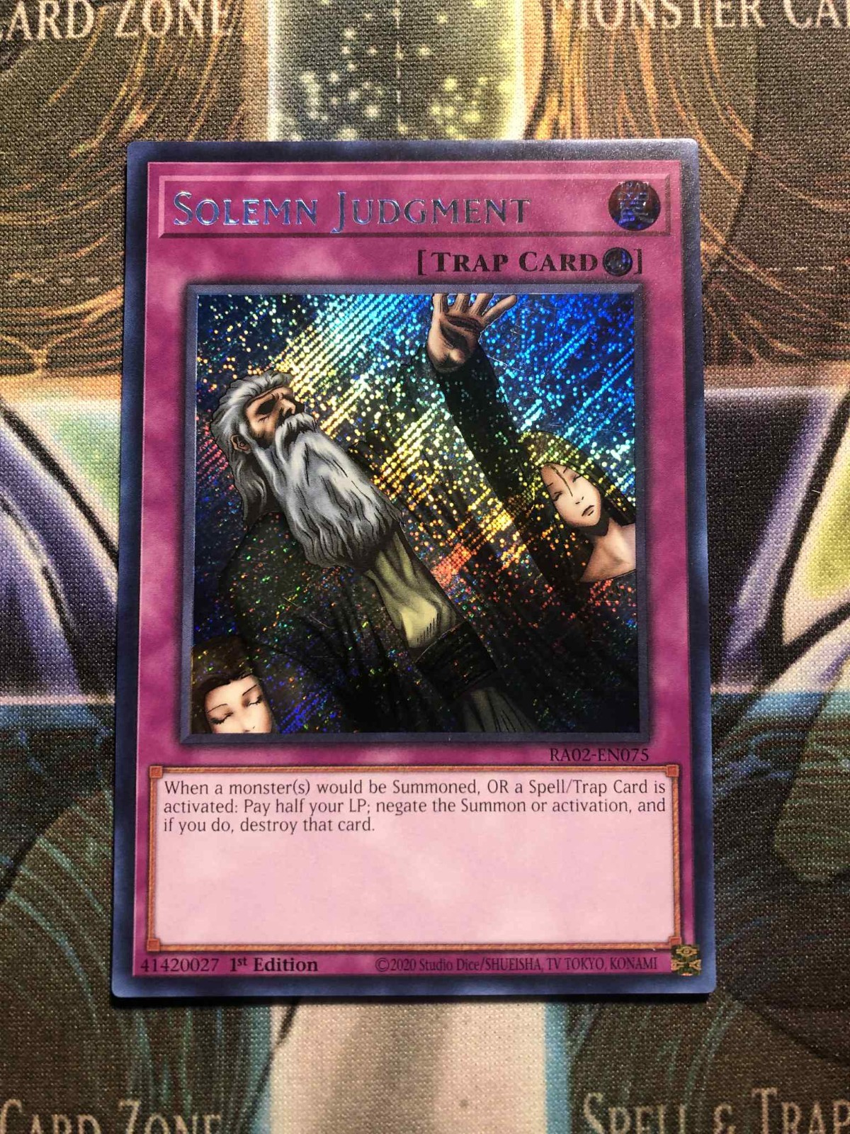 *** SOLEMN JUDGMENT *** 1ST EDITION SECRET RARE RA02-EN075 YUGIOH!