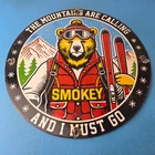 Vintage Forest Service Sign - Smokey Bear Mountains Skiing Gas Porcelain Sign