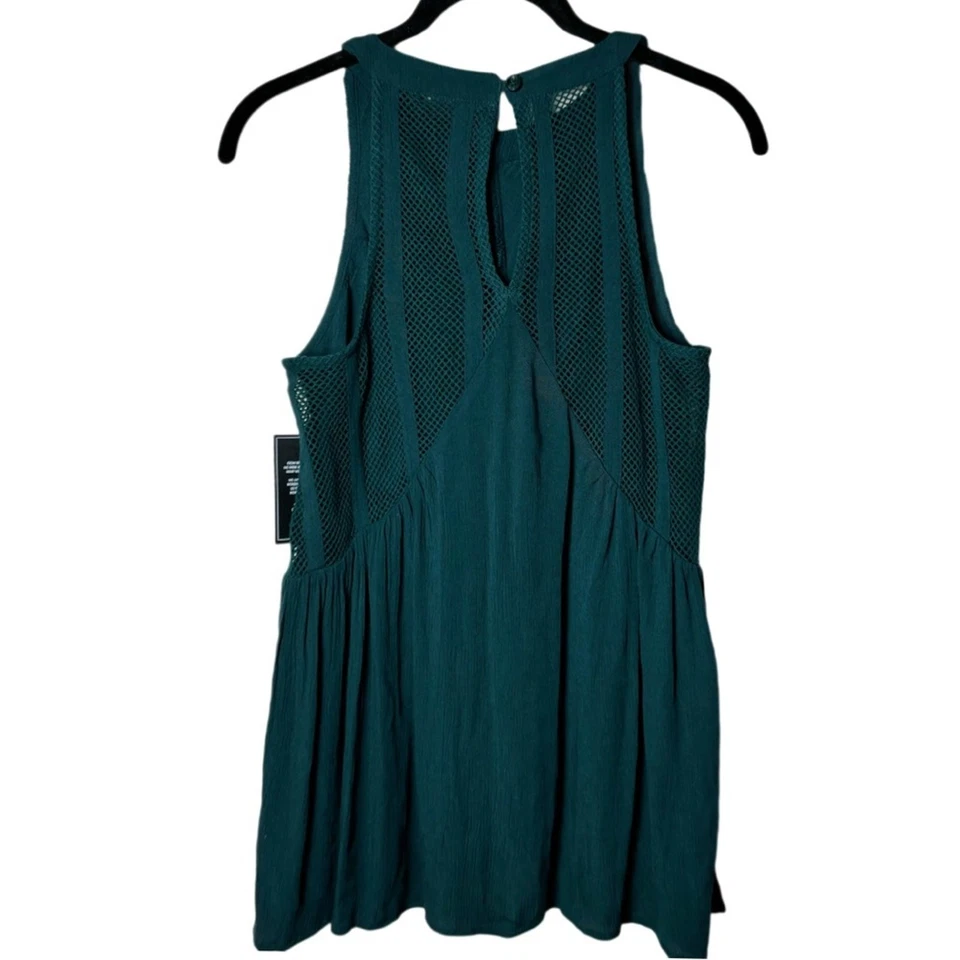 NWT Volcom Boho Top Women's Size Small Deep Emerald, Green Haute Stone High Neck - Image 2 of 4