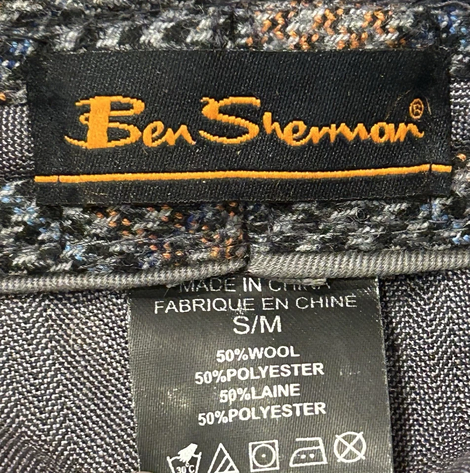 Gorra Ben Sherman Newsboy Sombrero-Gris/Azul/Óxido Cuadros-Talla S/M Mezcla Lana Foto 4 de 4