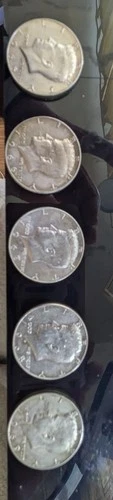 1965-1969 (5) Kennedy Half Dollars 40% Silver Great condition