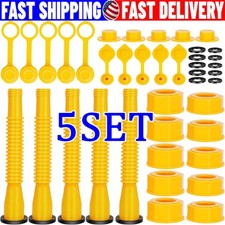 5x Replacement Gas Can Spout Nozzle Vent Kit For Plastic Gas Cans Old Style Caps