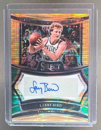 Larry Bird 2024 Panini Select #SIG-BRD Neon Orange Pulsar Prizm FOTL Auto /30