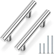 Probrico 30 Pack |2.5 inch Drawer Pulls hole center 2-1/2, Polished Chrome 