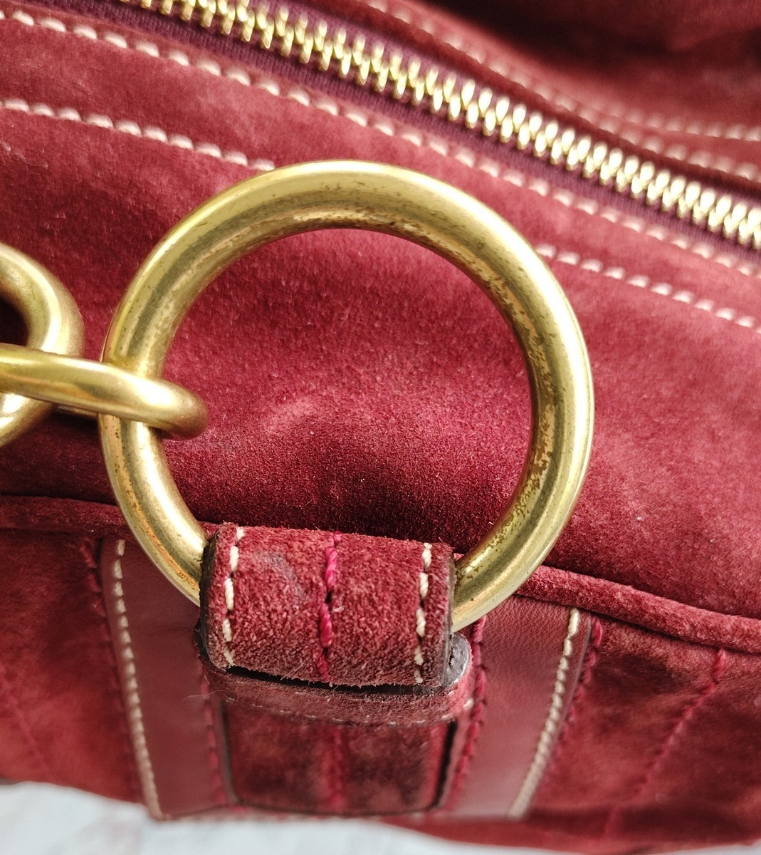 Coach SMALL 10061 Vintage Mia Soho Y2K Burgundy Suede Satchel Bag
