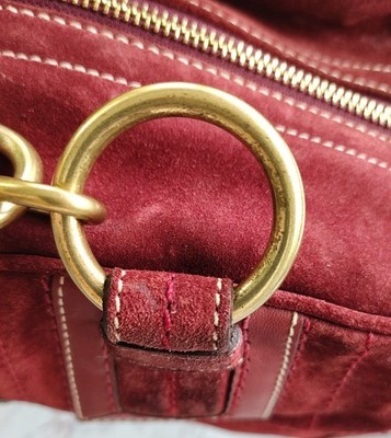 Coach SMALL 10061 Vintage Mia Soho Y2K Burgundy Suede Satchel Bag