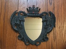 Black Resin Dragon Mirror Gothic