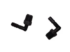 2 x Plastic Vacuum Pump Elbow Hose Fittings fit Vacuubrand / KNF / Edwards