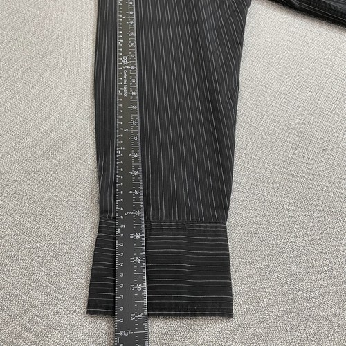 Level Ten Men XXL Black Striped Long Sleeve Button Up Shirt with Back Design 2XL - Picture 7 of 12