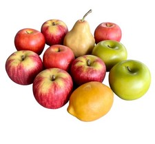 Faux Fruit Apples Lemon Pear Fake Realistic Life Size Craft Decor Lot of 11