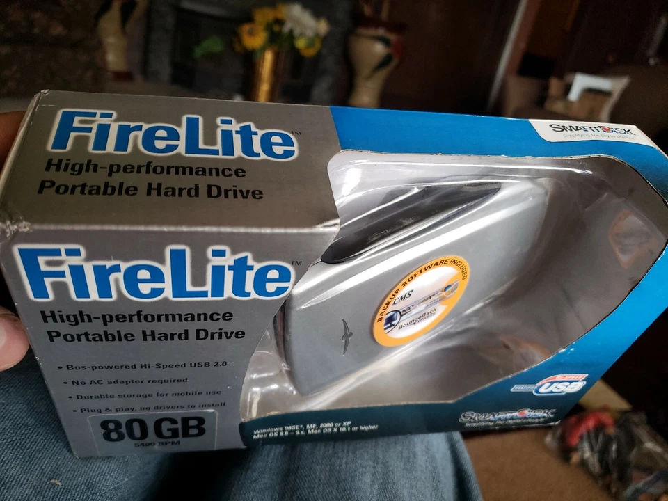 SmartDisk USBFLB80 FireLite 80GB External Hard Drive Family Photos Documents   - Image 2 of 4