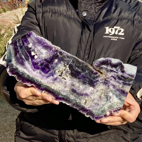 2.99LB Natural colored fluorite crystal column obelisk healing specimen - 第 3/12 張圖片