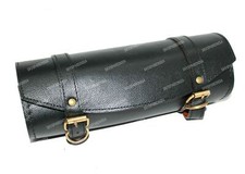 Universal Tool Roll Bag For Harley Royal Nefield Bullet Bsa Norton Black Leather