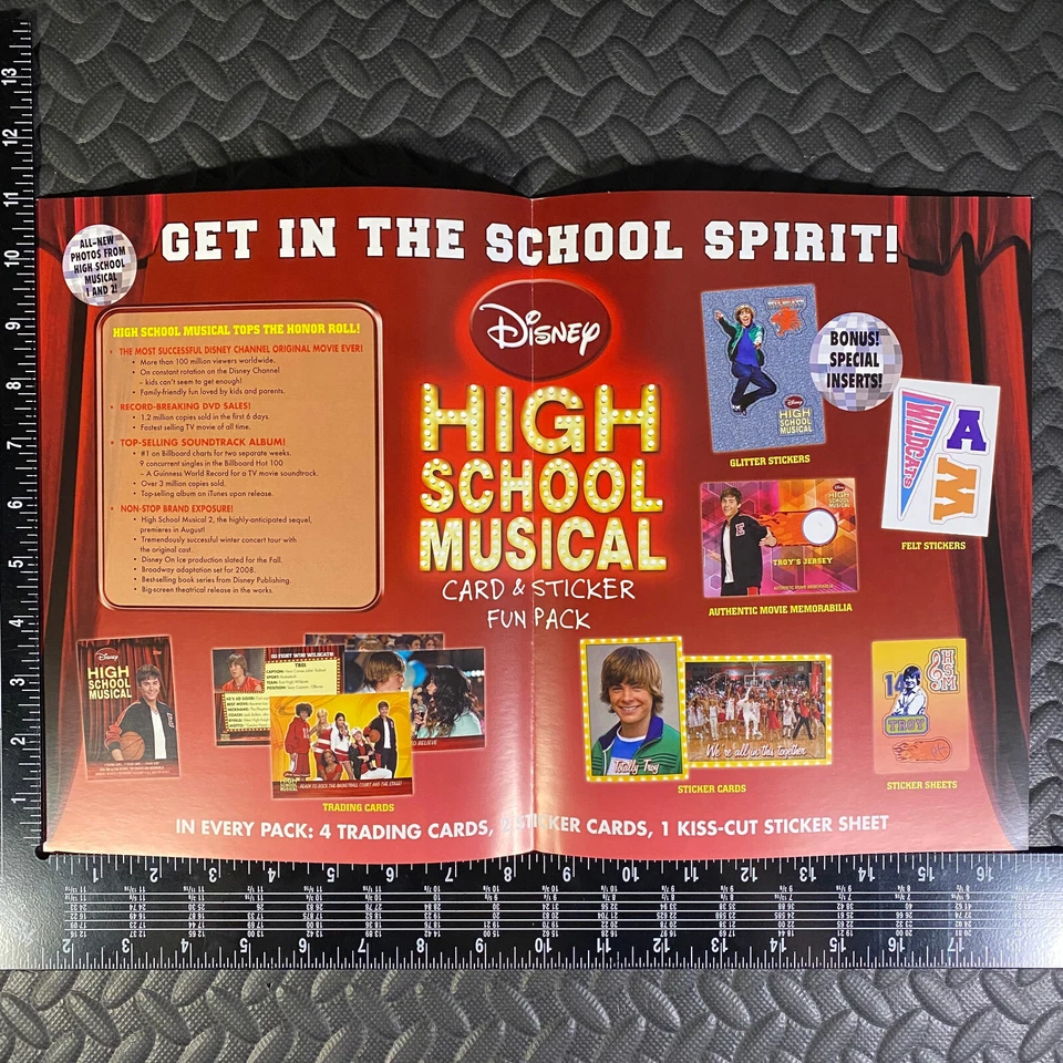 HIGH SCHOOL MUSICAL DISNEY DEALER BROCHURE SELL SHEET PROMO AD TOPPS 2008 RARE! - Image 2 of 3