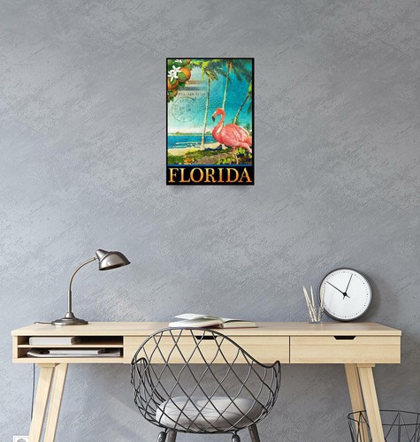 Affiche - Publicité de voyage rétro Florida Flamingo Beach, 4 tailles - Imagekind - Photo 2 sur 20