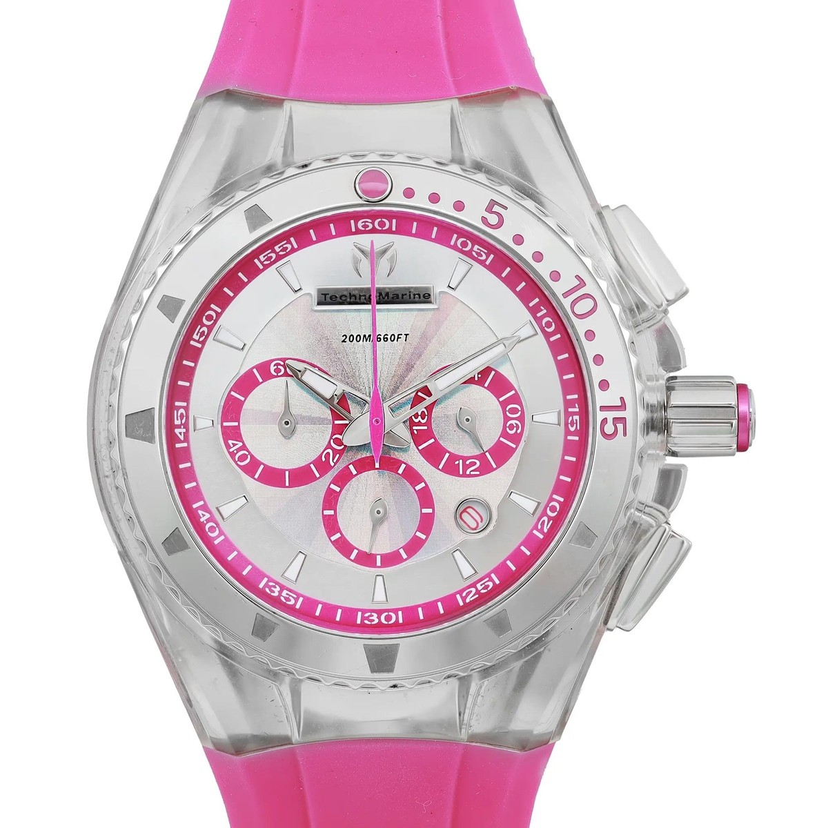 TechnoMarine Cruise Black Fuchsia Rubber Chronograph 11021 $495 Watch TechnoMarine Rubber Band 200 m (20 ATM) Water Resistance  main image 4
