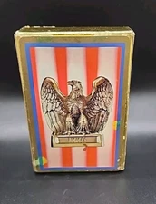 RARE Vtg Bicentennial Remembrance Bridge Playing Card Deck Gold Edge Eagle 1776