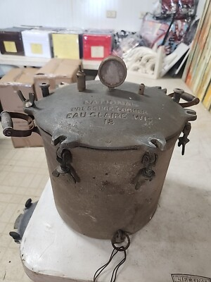 #ad Antique National Pressure Cooker Eau Claire Wis. USA 18 Pressure Cooker Canner $197.95