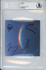 COLDPLAY FULL BAND SIGNED MOON MUSIC CD COVER ART CARD Beckett BAS COA AUTOGRAPH