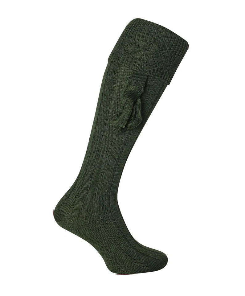 Jack Pyke Plain Shooting Socks Wool Outdoor Warm Hiking Mens Classic GREEN