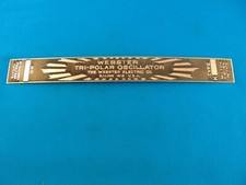 Webster Tri-Polar Oscillator Magneto Brass Data Plate Unstamped Unused Type K *