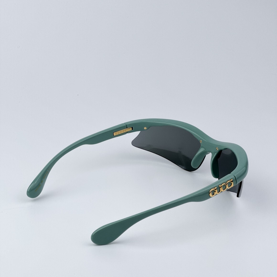 Gucci Men AUTHENTIC Sunglasses Green Silver Mirror Mask 