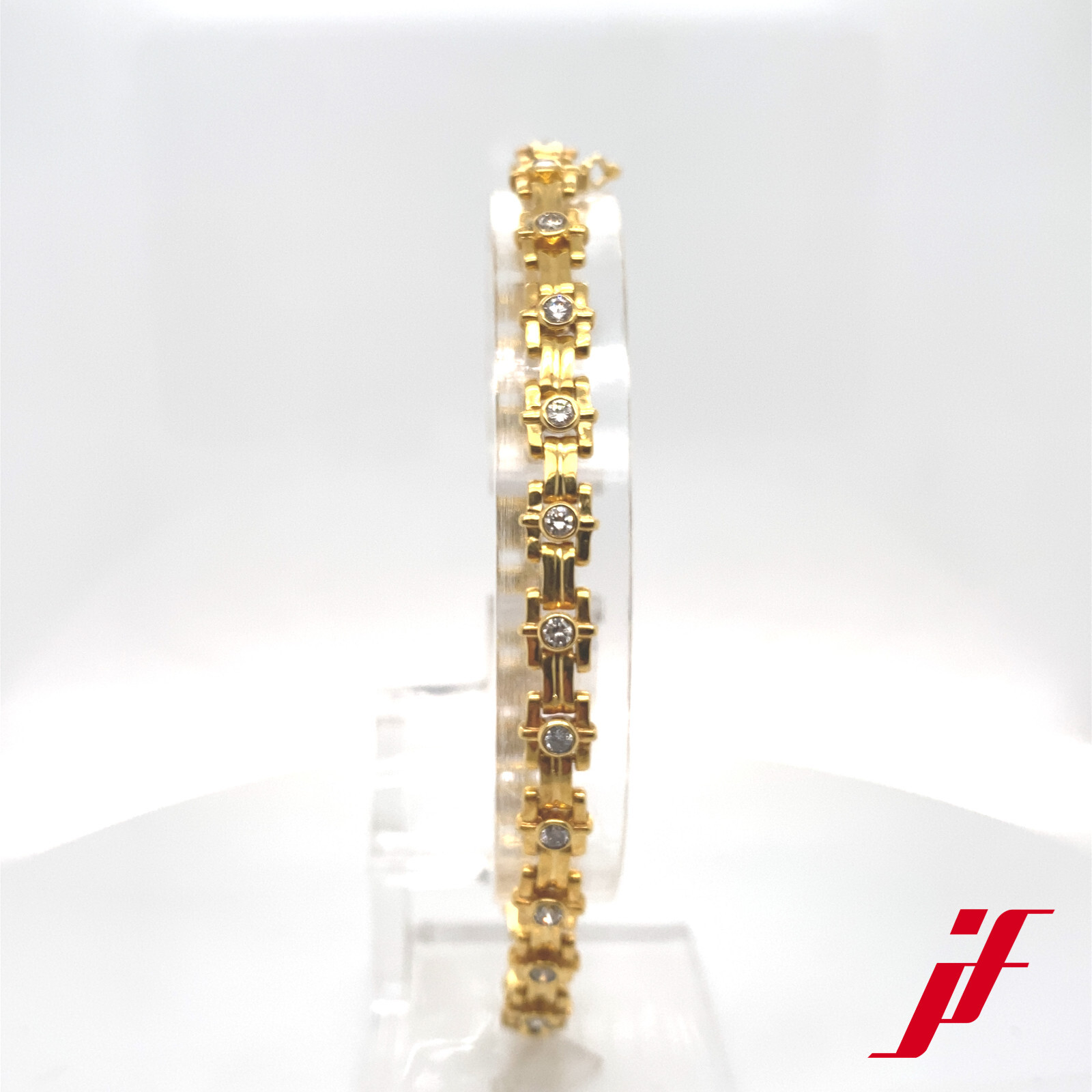 Bracelet 750/18K Yellow Gold 25 Diamonds ca.1, 25… - image 1