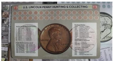U.S. Lincoln Penny Hunting and Collecting Mat Rubber and Cloth 11"x 17"