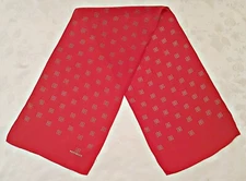SCARF VINTAGE AUTHENTIC POTTINGER GEOMETRIC ART RED SILK LONG WOMEN'S