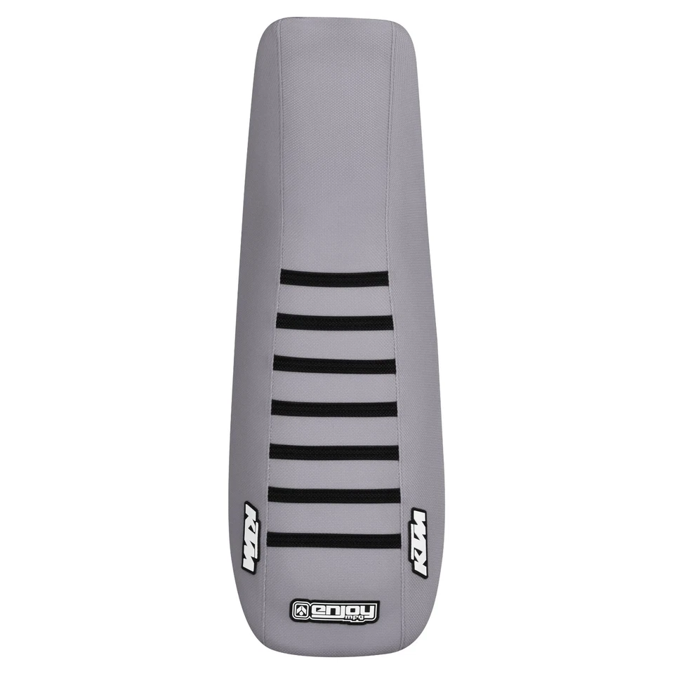 Cubierta de asiento KTM 350 400 620 EGS SC EXC 1994-1997 todo plateado con costilla negra #432 logotipo Foto 3 de 4