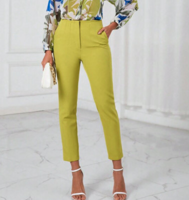 ZARA BNWT HIGH WAIST PANTS TROUSERS LIME GREEN ALL SIZES REF