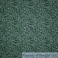 BonEful Fabric FQ Cotton Quilt Green Leaf Tone Small Tiny Little Calico Swirl UK