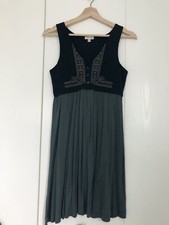 Urban Outfitters Silence + Noise Navy Blue and Gray Embroidered Dress, Size S