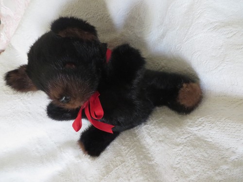 TEDDYBÄR NERZ PUPPE ANTON'S 9 ZOLL FELL Plüschtier SAMMLERSTÜCK SELTEN schwarz braun - Bild 6 von 7