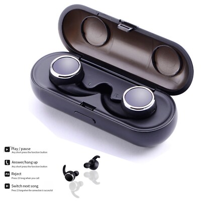 Bluetooth Earphones Stereo Earbuds with Charging Case for Android iOS Cellphones
