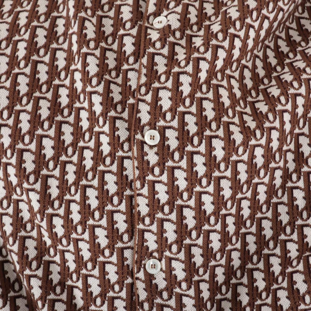 Dior Oblique Cotton Shirt M Men's White x brown 023M550AT099 Dior Oblique Cotton Shirt M Men's White x brown 023M550AT099