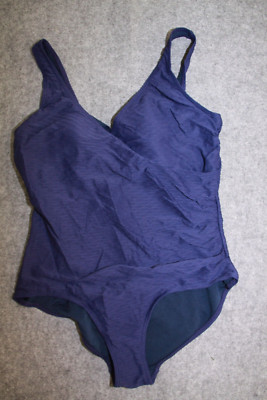 SCHWIMMANZUG BADEANZUG GRÖSSE L DUNKELBLAU MIT SCHAUMSTOFF KÖRBCHEN