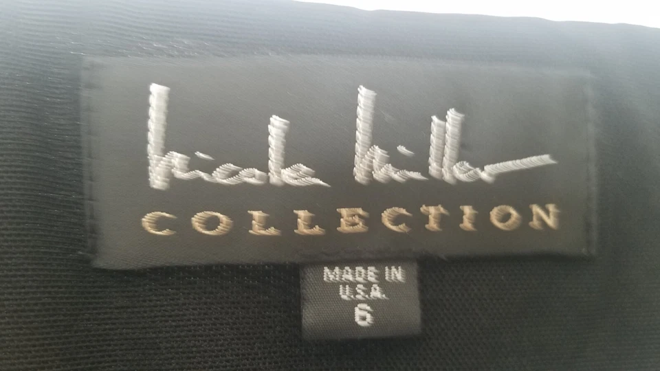 Vestido negro sin mangas acanalado talla 6 Nicole Miller para mujer Foto 3 de 3