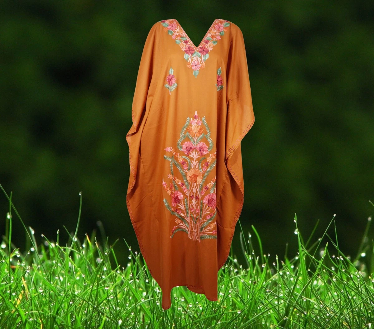 Embroidered cotton clearance kaftan