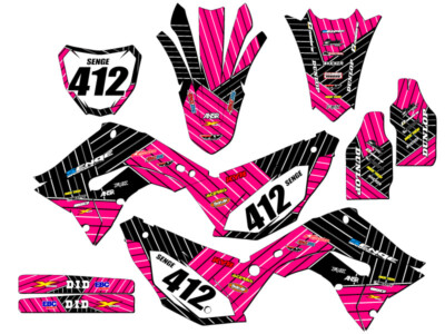 2002-2012 fits POLISPORT RESTYLE CR 125 R RACE SERIES Pink Senge Graphics Kit...