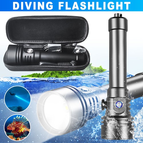 Scuba Diving Waterproof Flashlight LED Light Deep Professional Underwater Torch - Picture 4 of 23