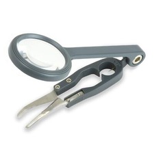 Fishing Magnifier Tweezers Hook Cleaner Line Cutter 4.5x Magnifying Glass OD-99