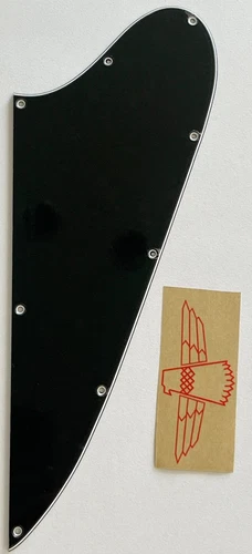 Guitar Parts Guitar Pickguard for Gibson Firebird Thunderbird "Logo" 3 Ply Black