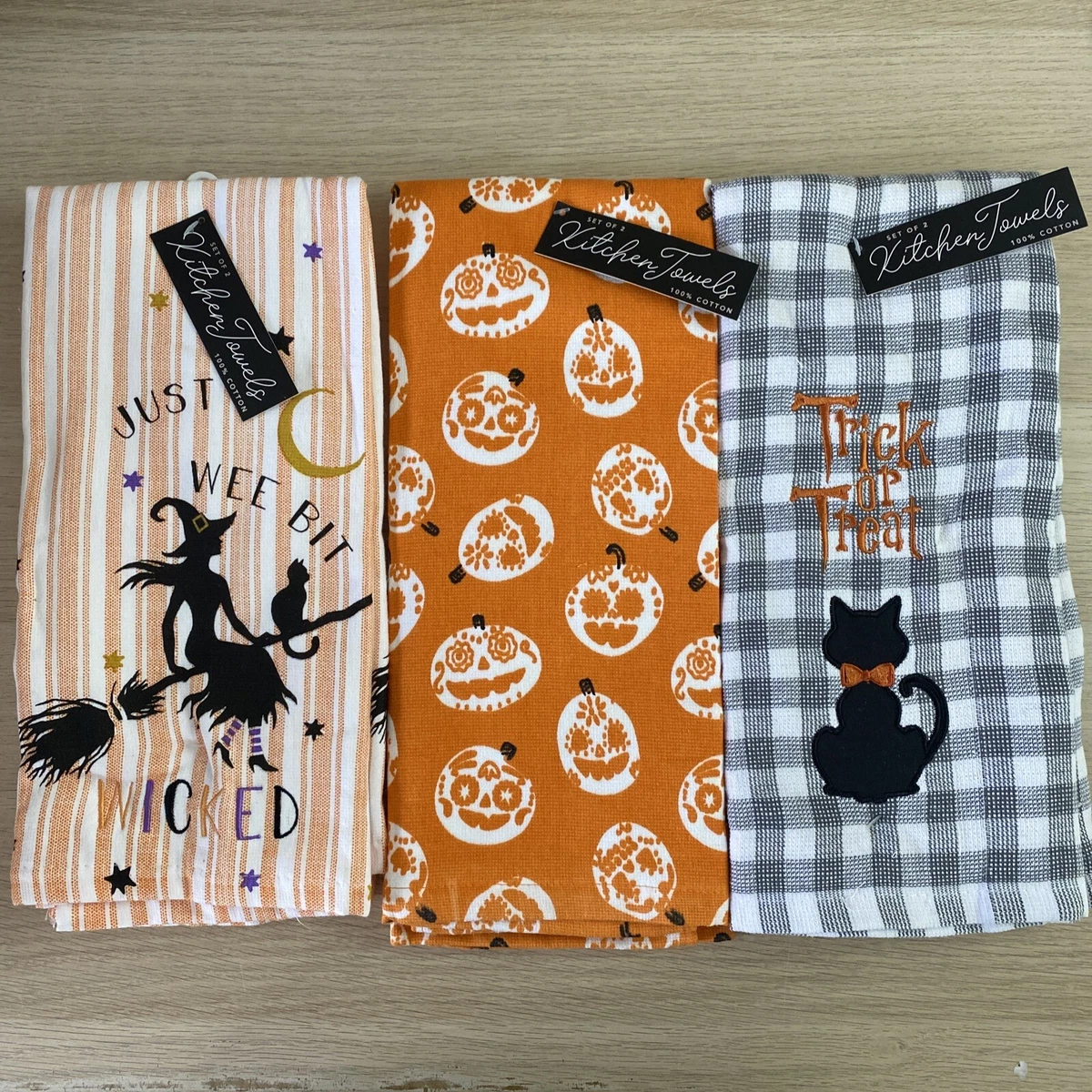 NWT Nordstrom Halloween Kitchen Towel Set 3-Pack Multi