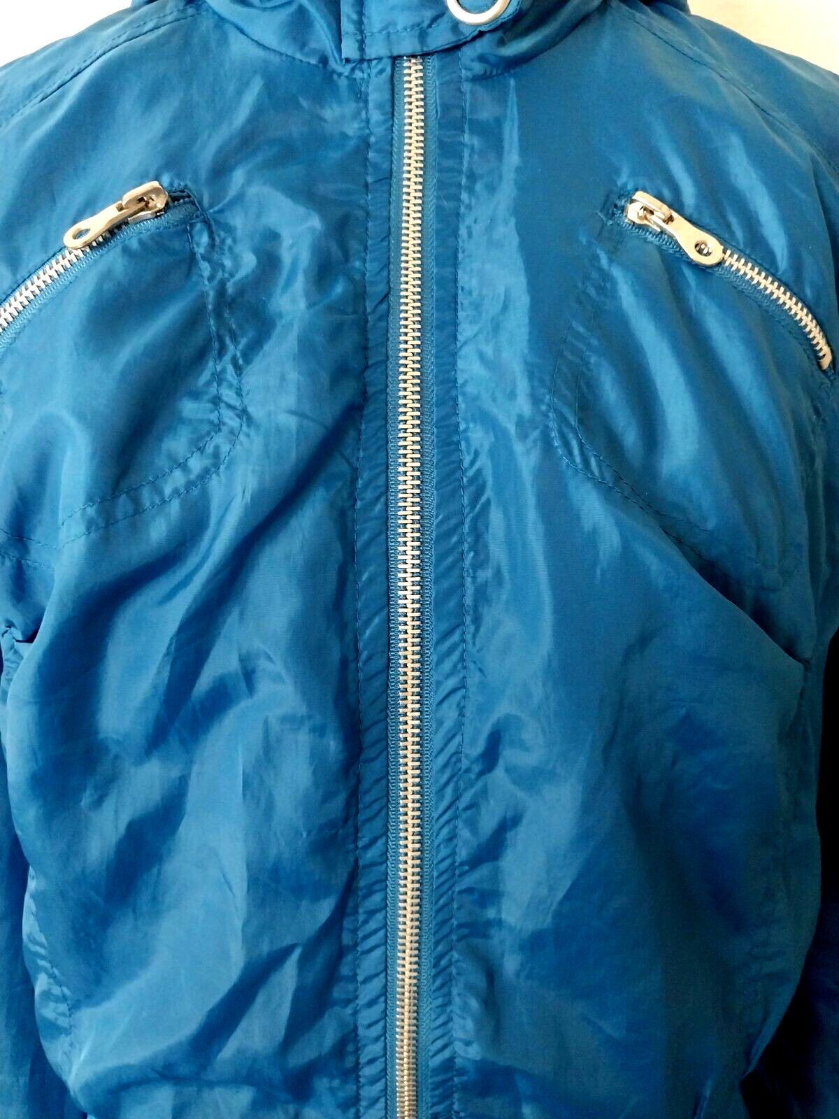 EVOLUTION CROPPED WINDBREAKER JACKET BLUE LINED H… - image 7